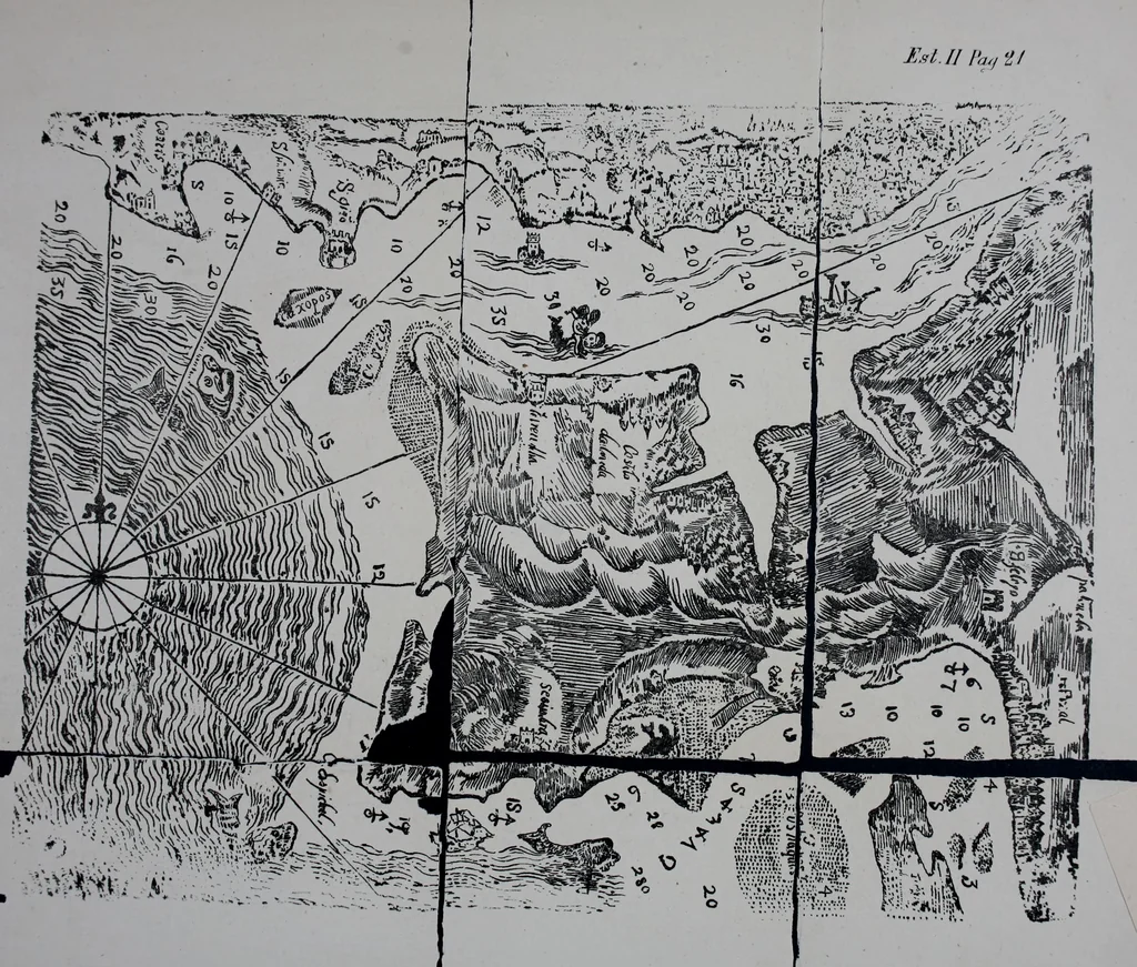 An illustration from Roteiro de Lisboa a Goa, annotado por João de Andrade Corvo, 1882, leaf 45