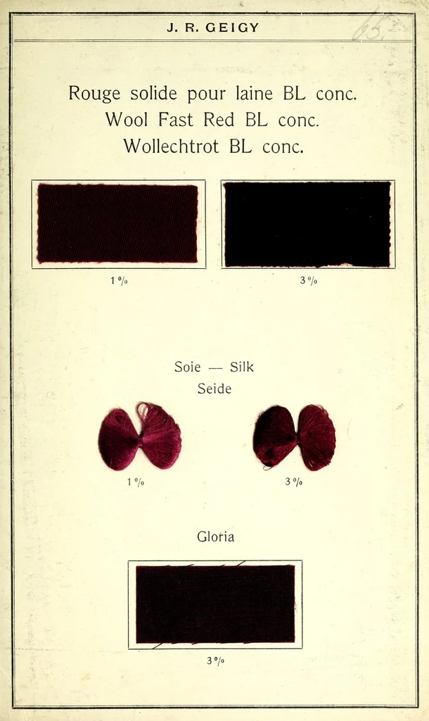 An illustration from Rouge solide pour laine Bl conc. = Wool fast red BL conc. = Wollechtrot BL conc, 1910, leaf 9