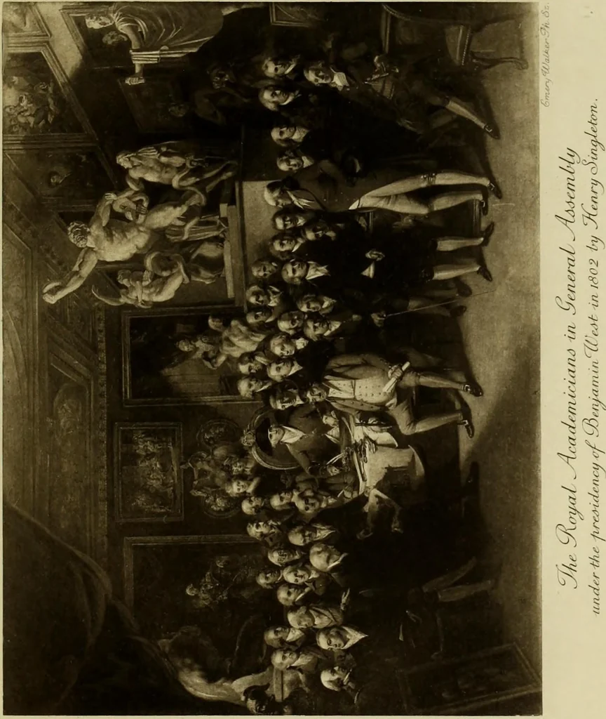 An illustration from The Royal Academy and its members 1768-1830, 1905, leaf 206