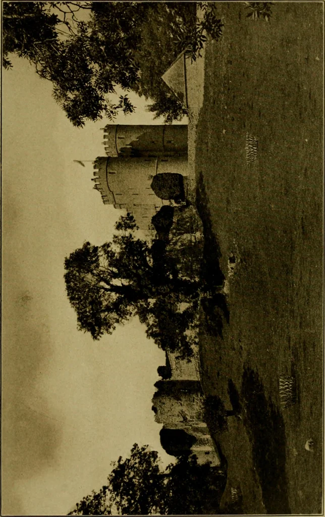 An illustration from Royal castles of England; comprising an account of those ancient fortresses which from the days of William the Conqueror either were the homes of English sovereigns or have been intimately associated with the history and romance of their lives, 1913, leaf 104