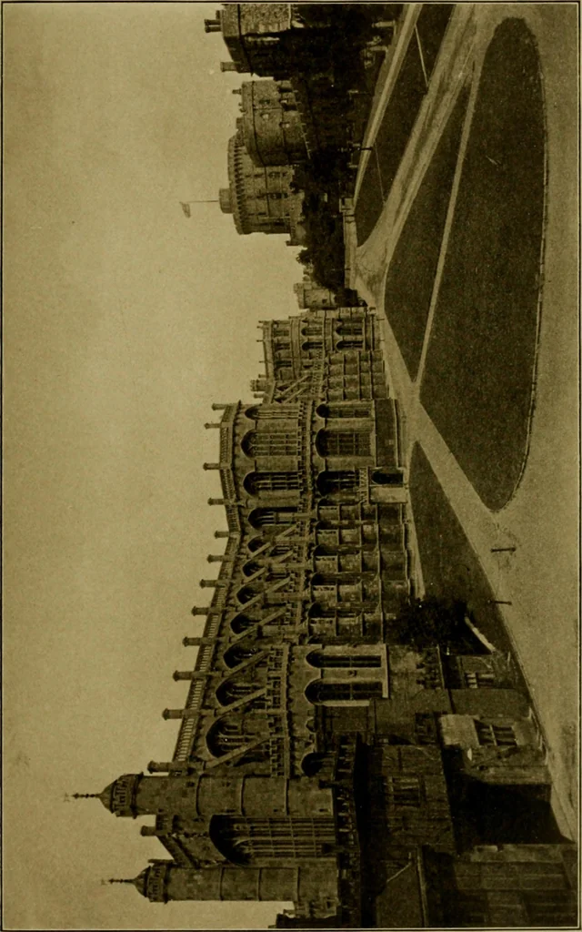 An illustration from Royal castles of England; comprising an account of those ancient fortresses which from the days of William the Conqueror either were the homes of English sovereigns or have been intimately associated with the history and romance of their lives, 1913, leaf 176