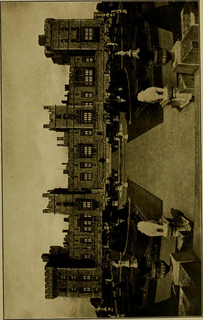 An illustration from Royal castles of England; comprising an account of those ancient fortresses which from the days of William the Conqueror either were the homes of English sovereigns or have been intimately associated with the history and romance of their lives, 1913, leaf 190