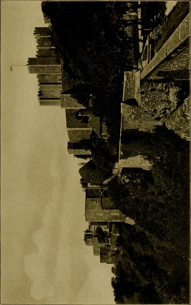 An illustration from Royal castles of England; comprising an account of those ancient fortresses which from the days of William the Conqueror either were the homes of English sovereigns or have been intimately associated with the history and romance of their lives, 1913, leaf 22