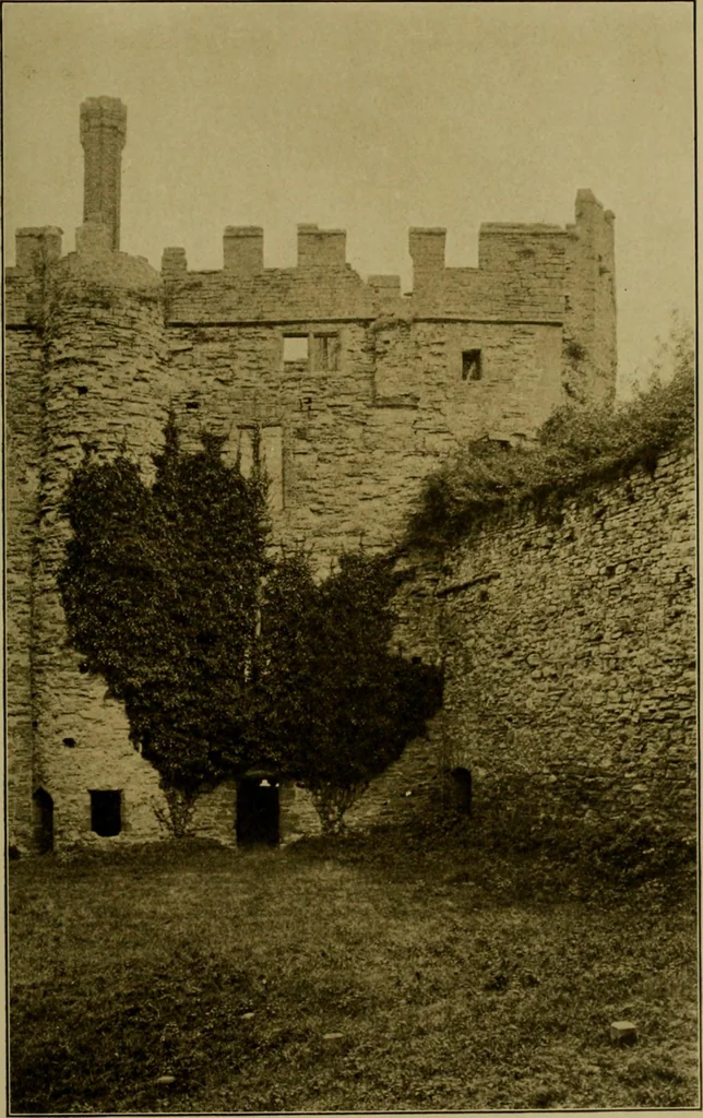 An illustration from Royal castles of England; comprising an account of those ancient fortresses which from the days of William the Conqueror either were the homes of English sovereigns or have been intimately associated with the history and romance of their lives, 1913, leaf 298