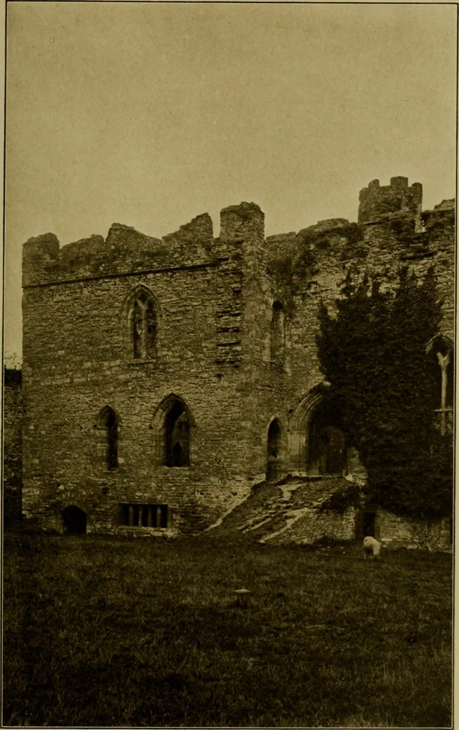 An illustration from Royal castles of England; comprising an account of those ancient fortresses which from the days of William the Conqueror either were the homes of English sovereigns or have been intimately associated with the history and romance of their lives, 1913, leaf 308