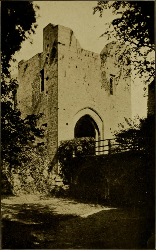 An illustration from Royal castles of England; comprising an account of those ancient fortresses which from the days of William the Conqueror either were the homes of English sovereigns or have been intimately associated with the history and romance of their lives, 1913, leaf 326