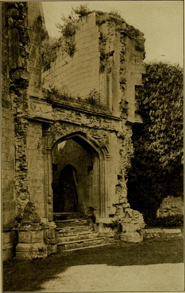 An illustration from Royal castles of England; comprising an account of those ancient fortresses which from the days of William the Conqueror either were the homes of English sovereigns or have been intimately associated with the history and romance of their lives, 1913, leaf 332