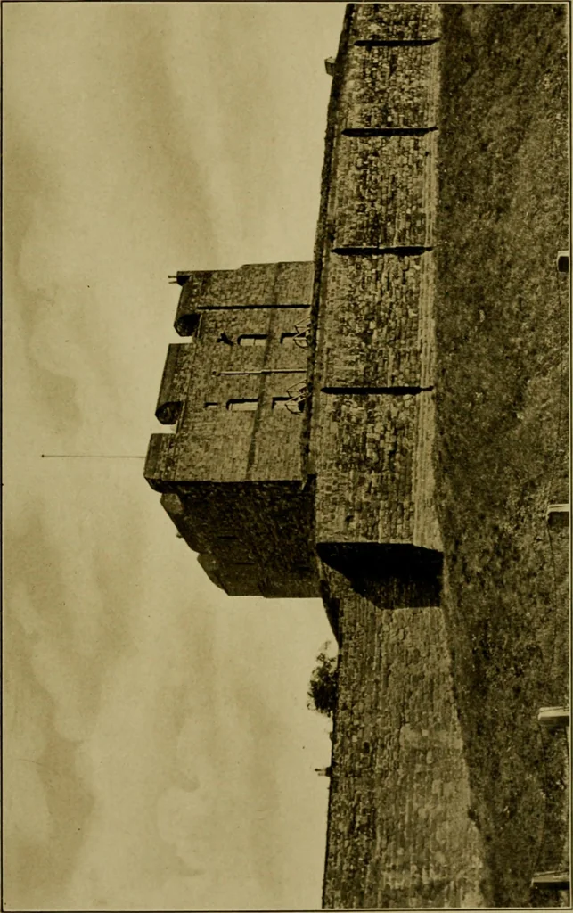 An illustration from Royal castles of England; comprising an account of those ancient fortresses which from the days of William the Conqueror either were the homes of English sovereigns or have been intimately associated with the history and romance of their lives, 1913, leaf 402
