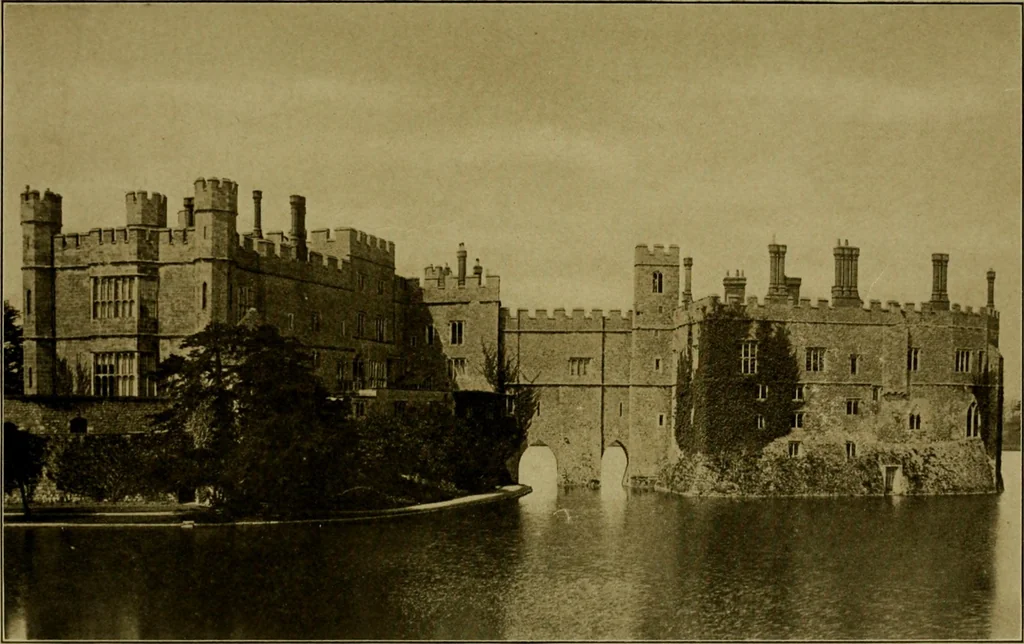 An illustration from Royal castles of England; comprising an account of those ancient fortresses which from the days of William the Conqueror either were the homes of English sovereigns or have been intimately associated with the history and romance of their lives, 1913, leaf 86