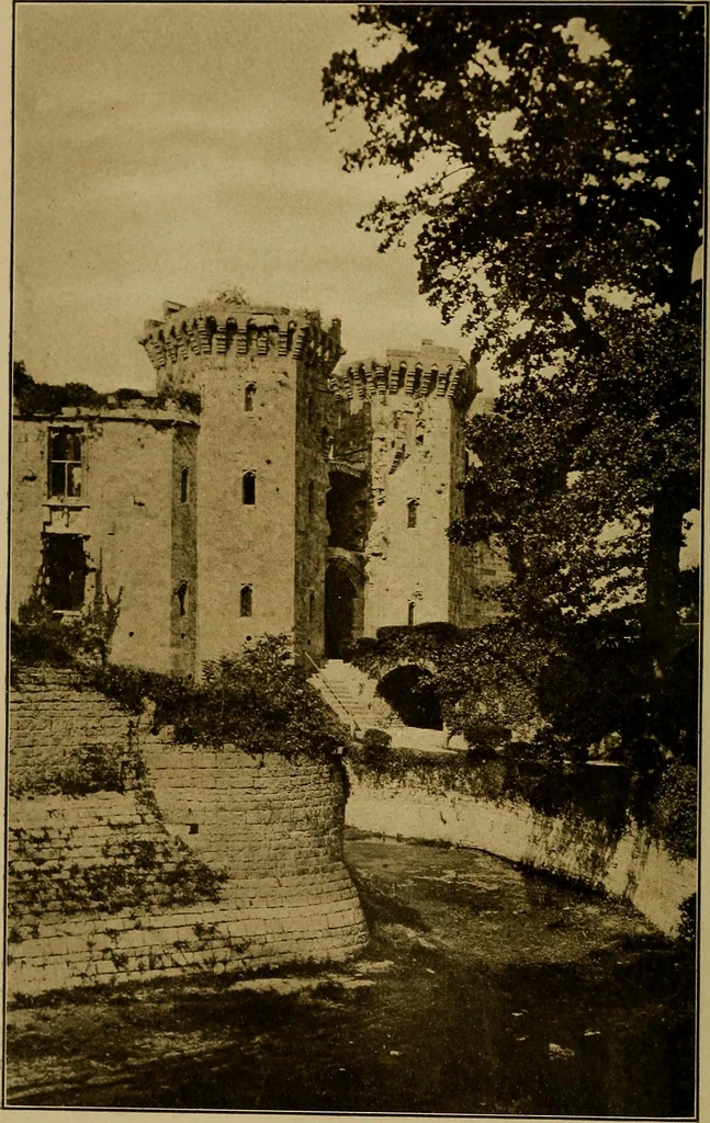 An illustration from Royal castles of England; comprising an account of those ancient fortresses which from the days of William the Conqueror either were the homes of English sovereigns or have been intimately associated with the history and romance of their lives, 1913, leaf 9
