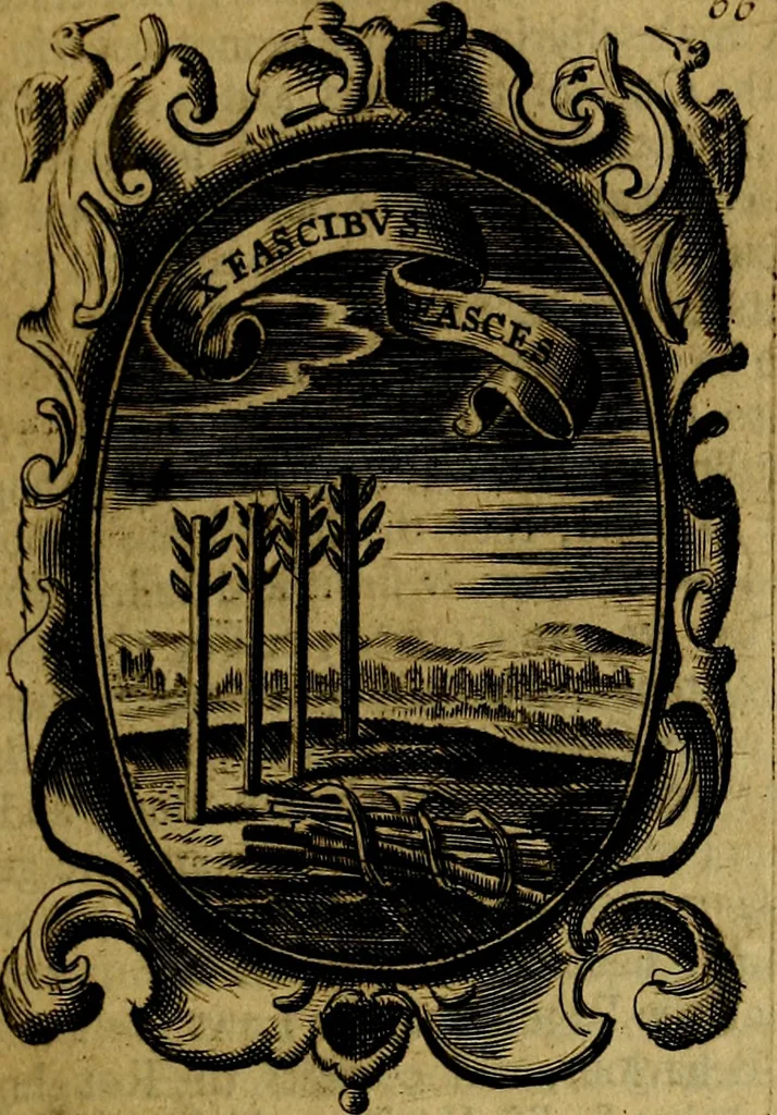 An illustration from The royal politician represented in one hundred emblems, 1700, leaf 128