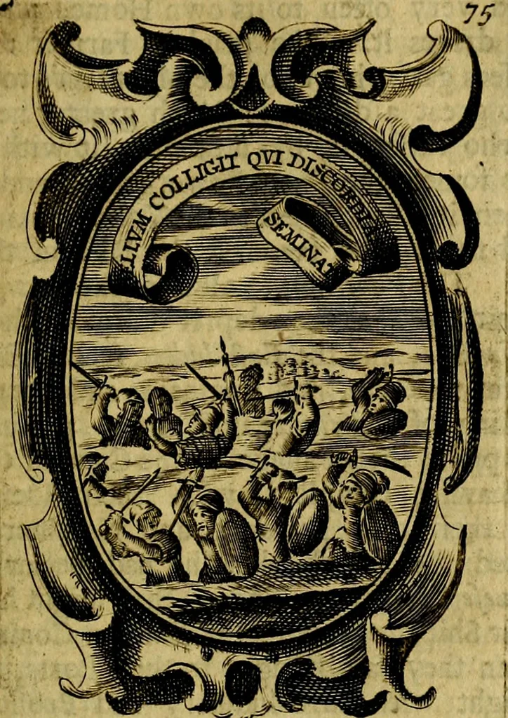 An illustration from The royal politician represented in one hundred emblems, 1700, leaf 202