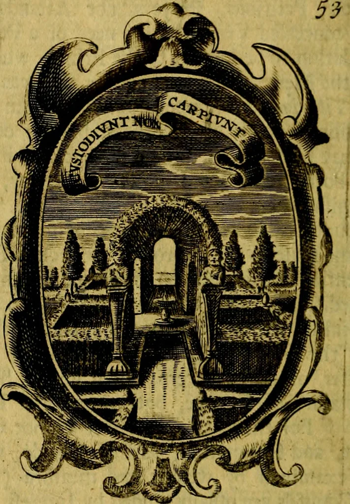 An illustration from The royal politician represented in one hundred emblems, 1700, leaf 25