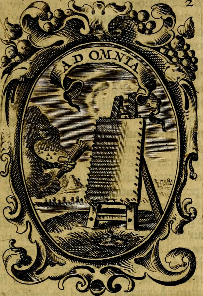 An illustration from The royal politician represented in one hundred emblems, 1700, leaf 34