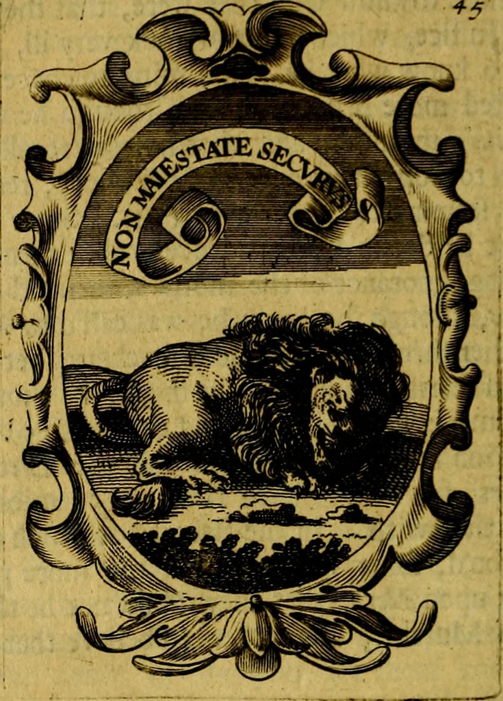 An illustration from The royal politician represented in one hundred emblems, 1700, leaf 341