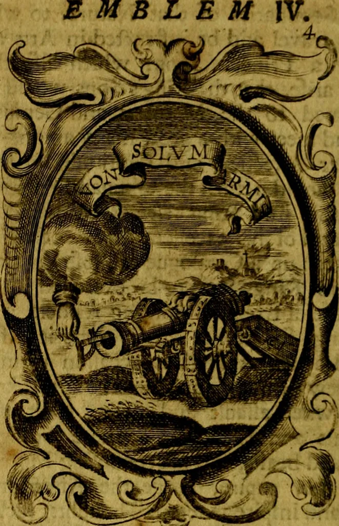 An illustration from The royal politician represented in one hundred emblems, 1700, leaf 51