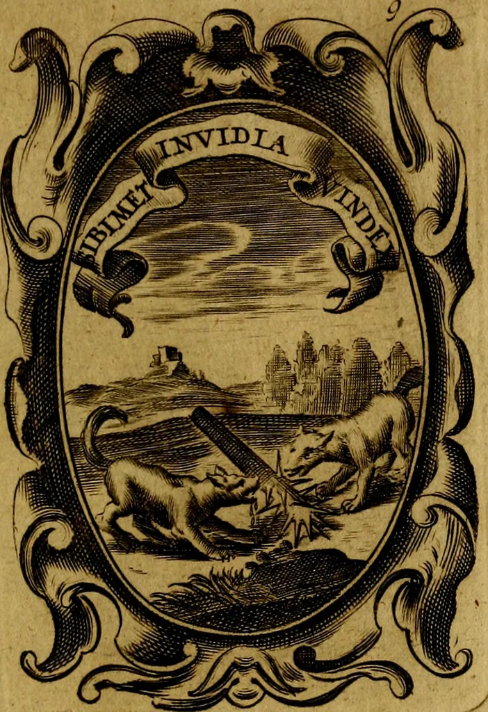 An illustration from The royal politician represented in one hundred emblems, 1700, leaf 88