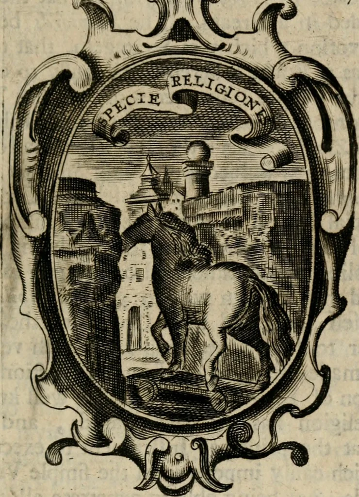 An illustration from The royal politician represented in one hundred emblems, 1700, leaf 222