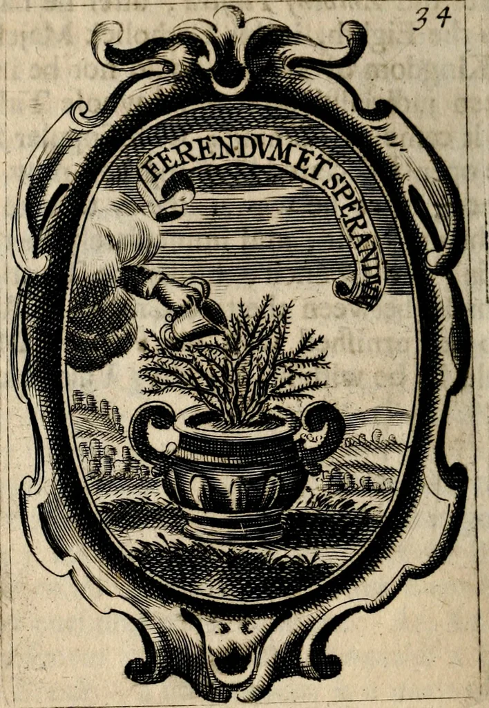 An illustration from The royal politician represented in one hundred emblems, 1700, leaf 277