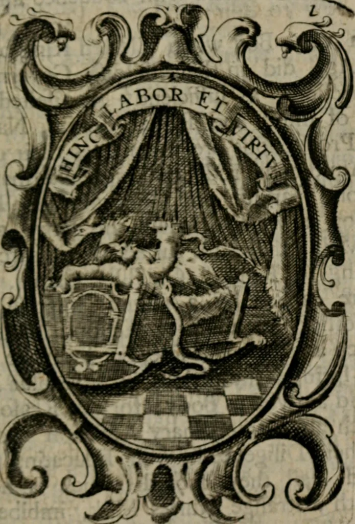 An illustration from The royal politician represented in one hundred emblems, 1700, leaf 28