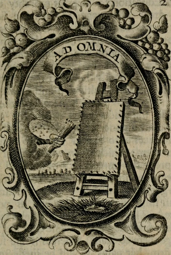 An illustration from The royal politician represented in one hundred emblems, 1700, leaf 36