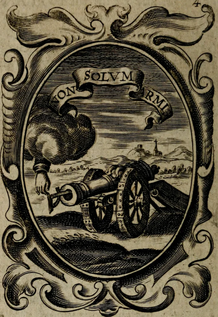 An illustration from The royal politician represented in one hundred emblems, 1700, leaf 53