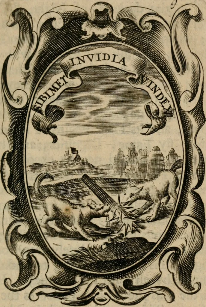 An illustration from The royal politician represented in one hundred emblems, 1700, leaf 90