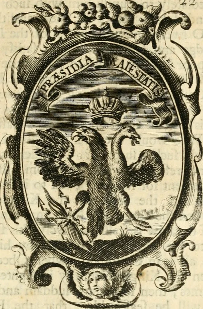 An illustration from The royal politician represented in one hundred emblems, 1700, leaf 188