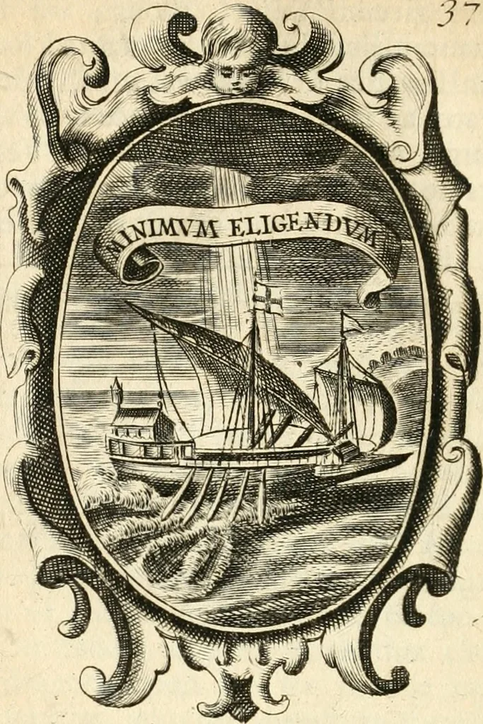 An illustration from The royal politician represented in one hundred emblems, 1700, leaf 293