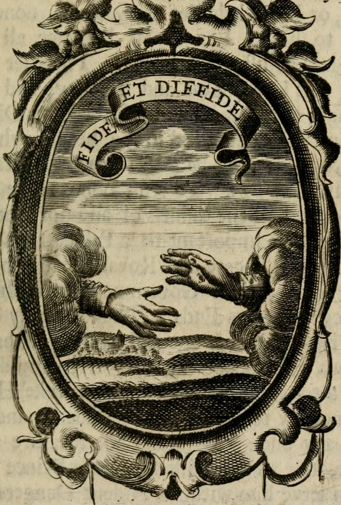 An illustration from The royal politician represented in one hundred emblems, 1700, leaf 12