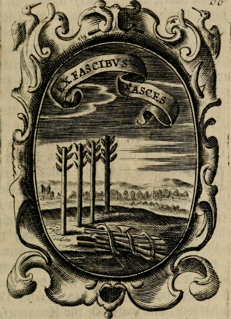 An illustration from The royal politician represented in one hundred emblems, 1700, leaf 132