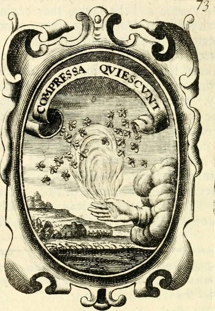 An illustration from The royal politician represented in one hundred emblems, 1700, leaf 185