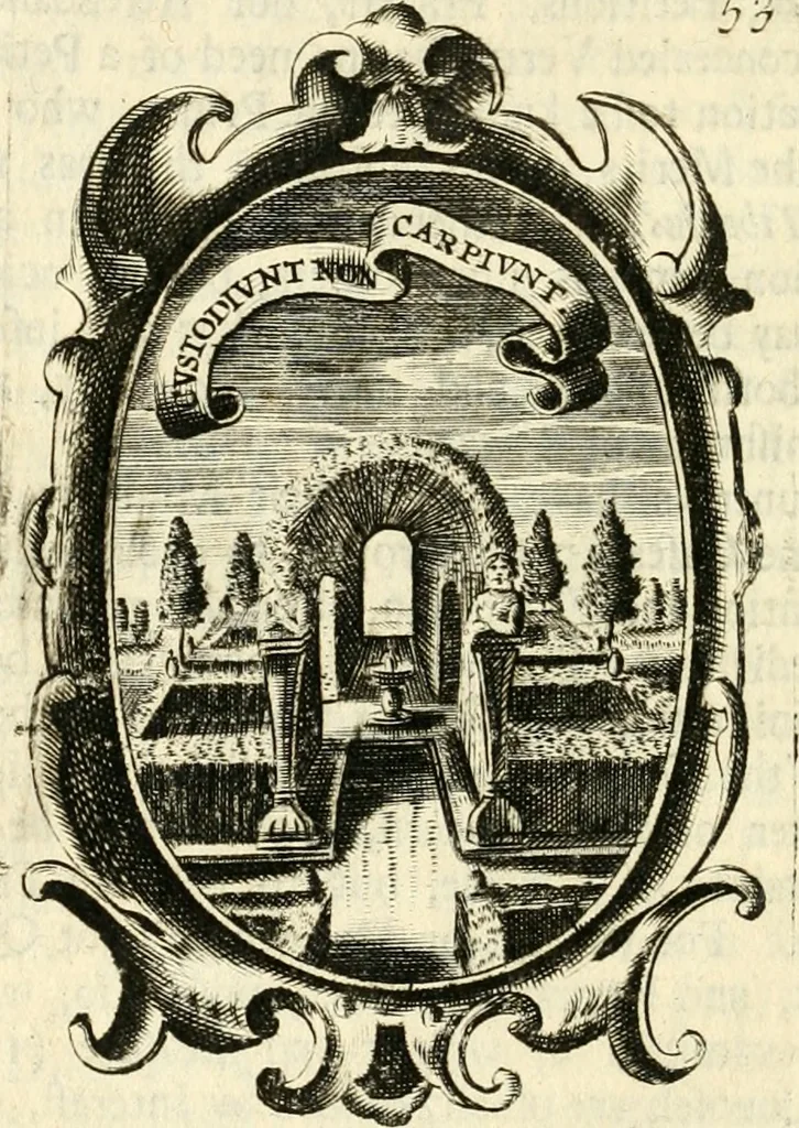 An illustration from The royal politician represented in one hundred emblems, 1700, leaf 25