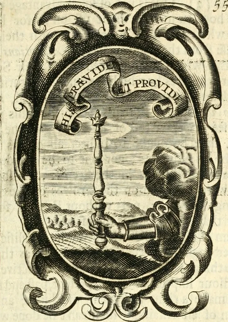An illustration from The royal politician represented in one hundred emblems, 1700, leaf 36