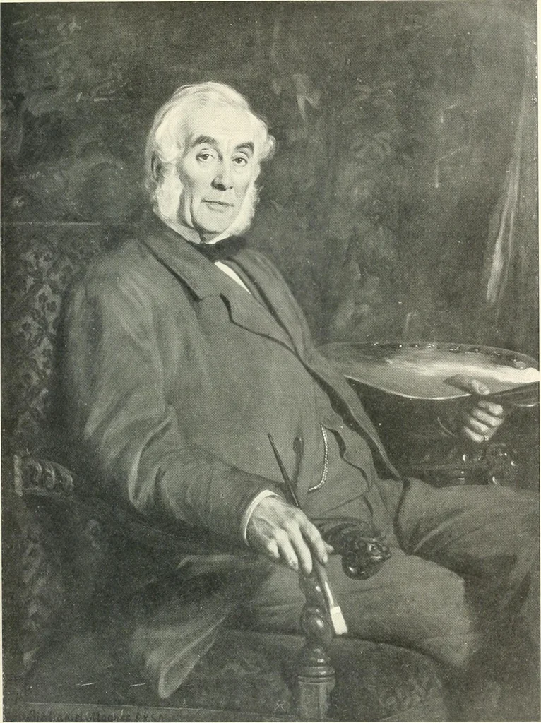 An illustration from The Royal Scottish Academy, 1826-1916; a complete list of the exhibited works by Raeburn and by academicians, associates and hon. members, giving details of those works in public galleries, 1917, leaf 110