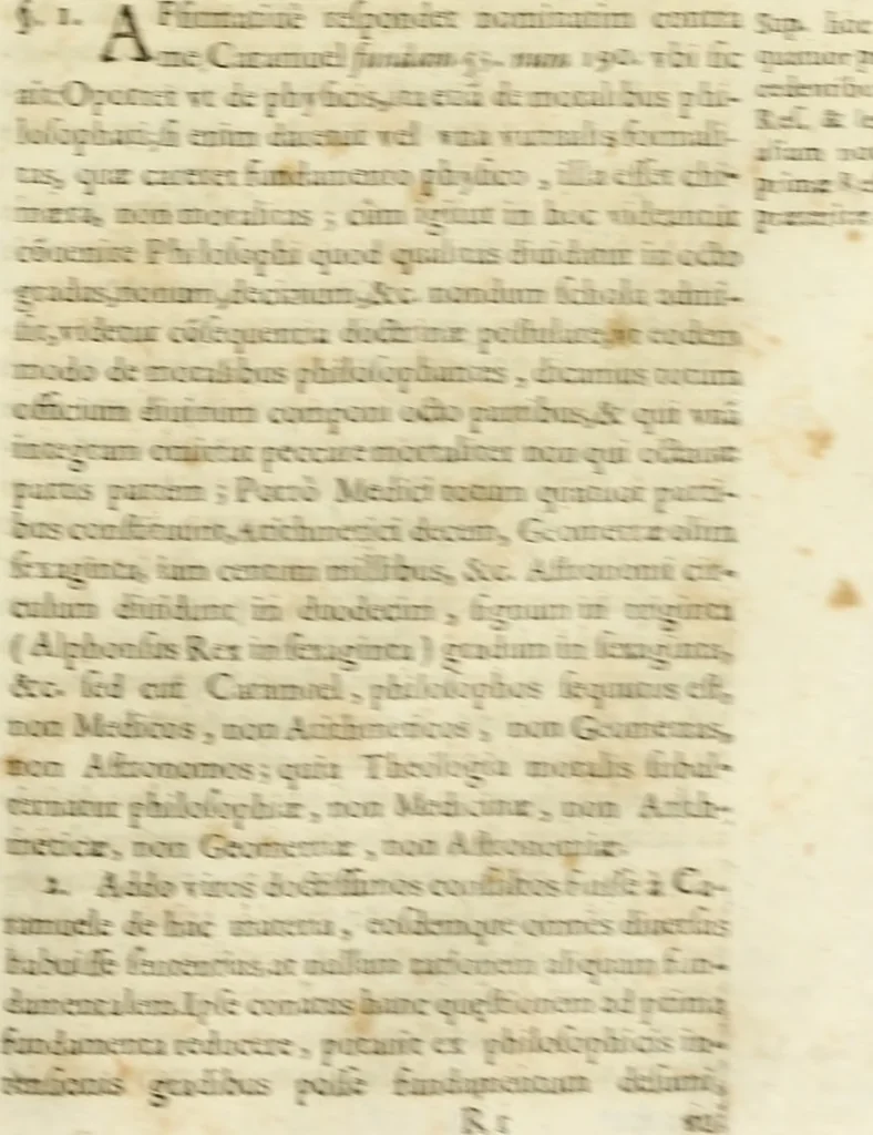 An illustration from R.P.D. Antoninus Diana Panormitanus ... Coordinatus, seu, Omnes resolutiones morales : eius ipsissimis verbis ad propria loca, & materias fideliter dispositae, ac distributae .., 1680, leaf 522
