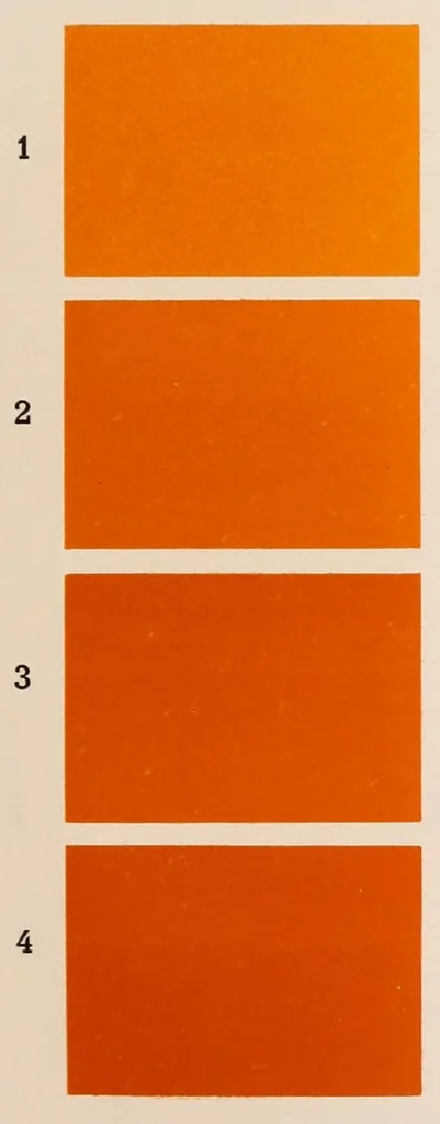 An illustration from Répertoire de couleurs pour aider à la détermination des couleurs des fleurs, des feuillages et des fruits, 1905, leaf 103