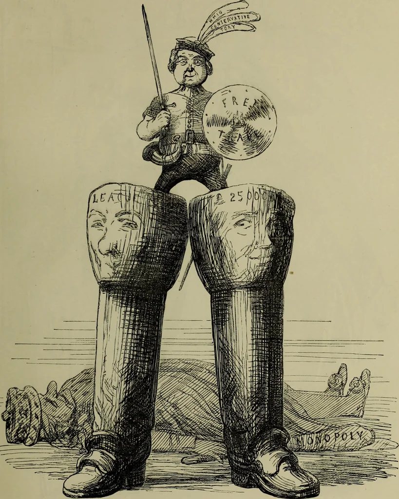 An illustration from The Rt. Hon. John Bright, M. P. : cartoons from the collection of "Mr. Punch", 1898, leaf 14