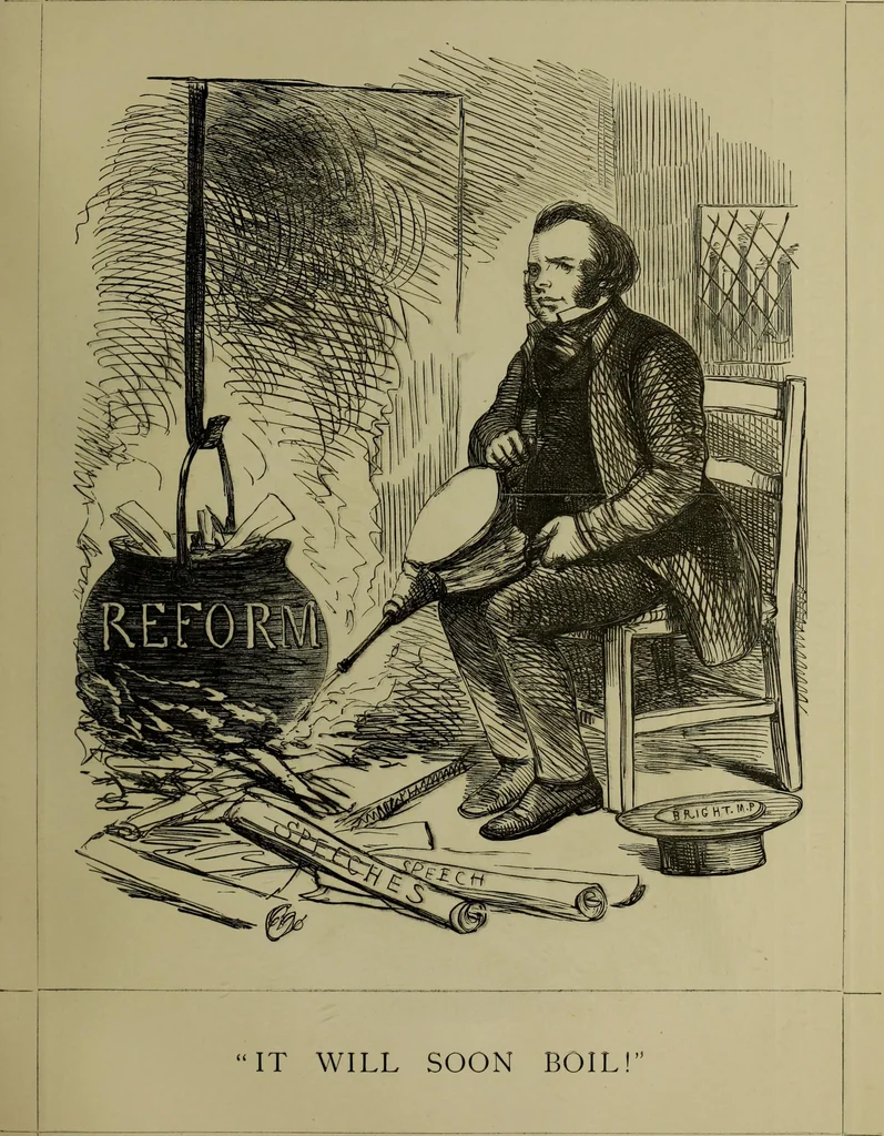 An illustration from The Rt. Hon. John Bright, M. P. : cartoons from the collection of "Mr. Punch", 1898, leaf 22