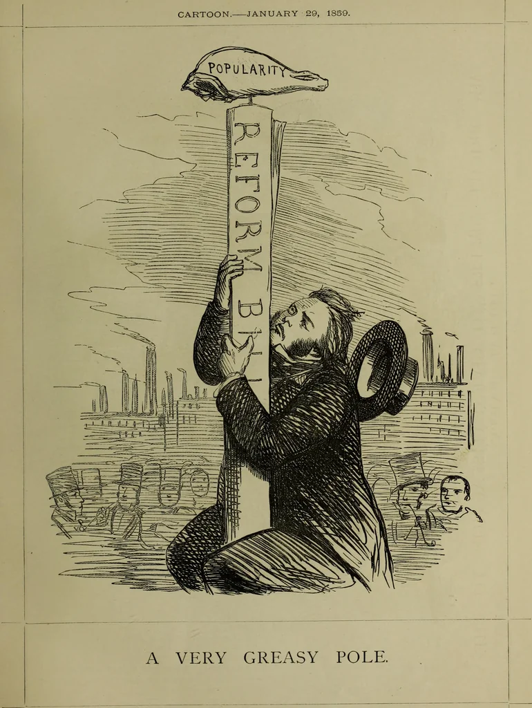 An illustration from The Rt. Hon. John Bright, M. P. : cartoons from the collection of "Mr. Punch", 1898, leaf 24