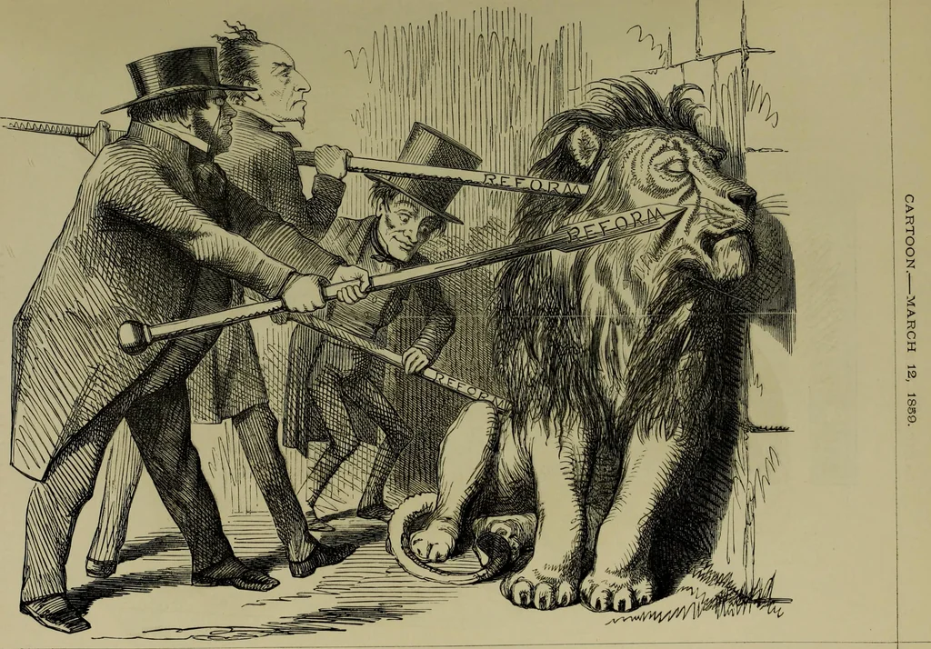 An illustration from The Rt. Hon. John Bright, M. P. : cartoons from the collection of "Mr. Punch", 1898, leaf 26