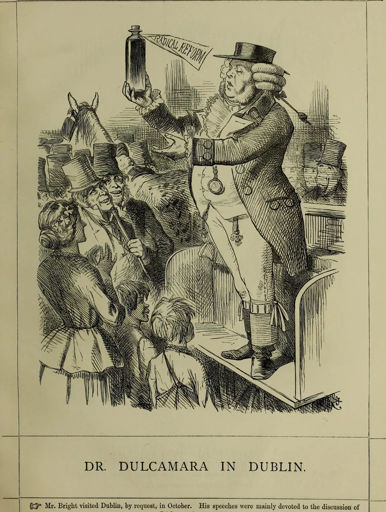 An illustration from The Rt. Hon. John Bright, M. P. : cartoons from the collection of "Mr. Punch", 1898, leaf 40