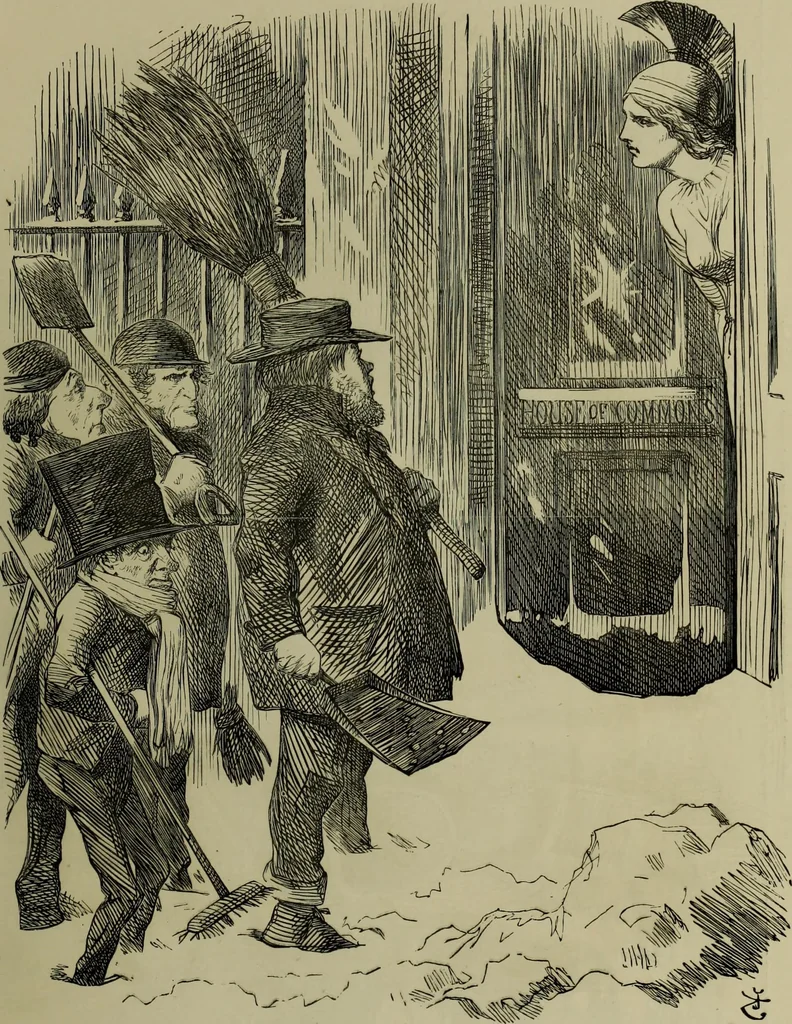An illustration from The Rt. Hon. John Bright, M. P. : cartoons from the collection of "Mr. Punch", 1898, leaf 42