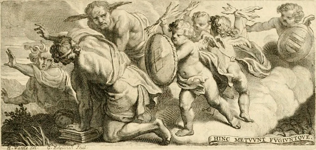 An illustration from Caroli Ruaei e Societate Jesu Carminum libri quatuor, 1680, leaf 122