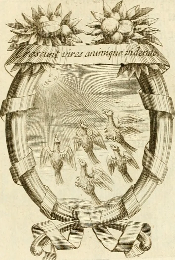 An illustration from Caroli Ruaei e Societate Jesu Carminum libri quatuor, 1680, leaf 222