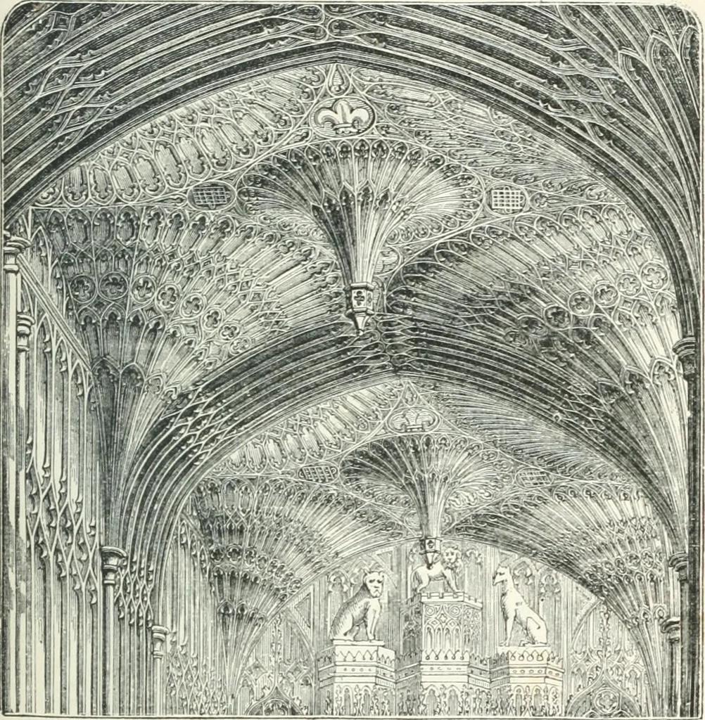 An illustration from Rudimentary architecture: for the use of beginners. The history and description of the styles of architecture of various countries, from the earliest to the present period .., 1874, leaf 128