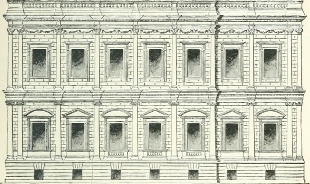 An illustration from Rudimentary architecture: for the use of beginners. The history and description of the styles of architecture of various countries, from the earliest to the present period .., 1874, leaf 164