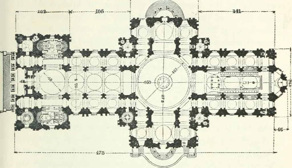 An illustration from Rudimentary architecture: for the use of beginners. The history and description of the styles of architecture of various countries, from the earliest to the present period .., 1874, leaf 168