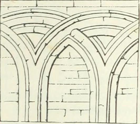 An illustration from Rudimentary architecture: for the use of beginners. The history and description of the styles of architecture of various countries, from the earliest to the present period .., 1874, leaf 54
