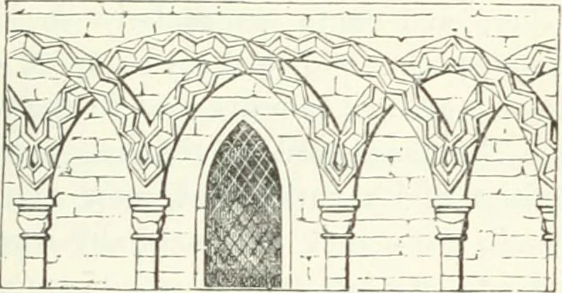 An illustration from Rudimentary architecture: for the use of beginners. The history and description of the styles of architecture of various countries, from the earliest to the present period .., 1874, leaf 54
